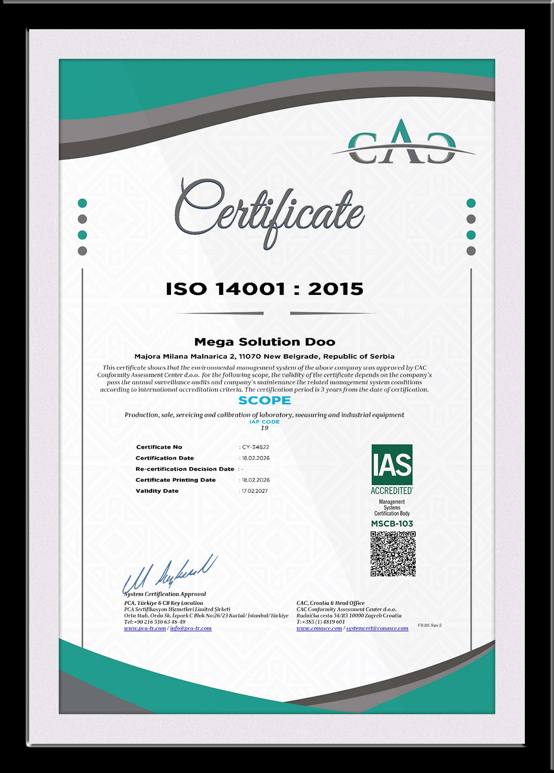 Mega Solution laboratorijski prostor